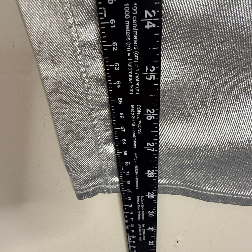 LOFT Jeans Womens 28/6 The Straight Metallic Silver High Rise Straight Leg Denim - Picture 4 of 9